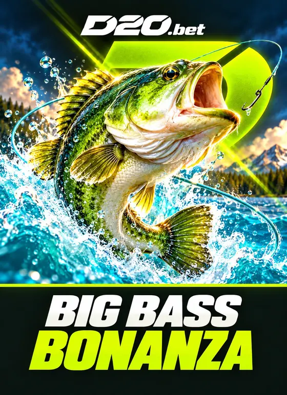 Big Bass Bonanza, arte D20 de pesca con detalles verde lima